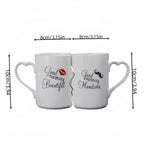 2pcs Kissing Ceramic Couple Mugs – Love Set