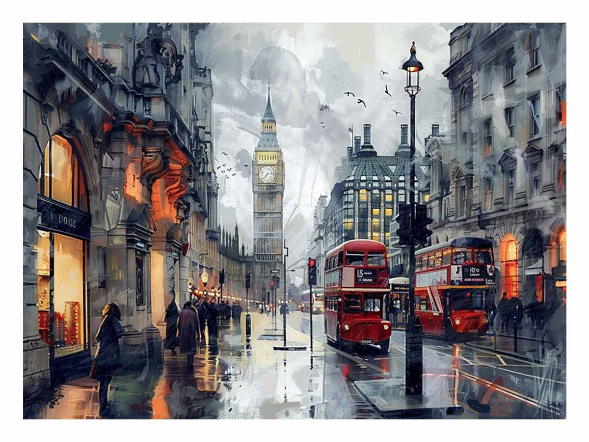 London Clock Tower Canvas Painting